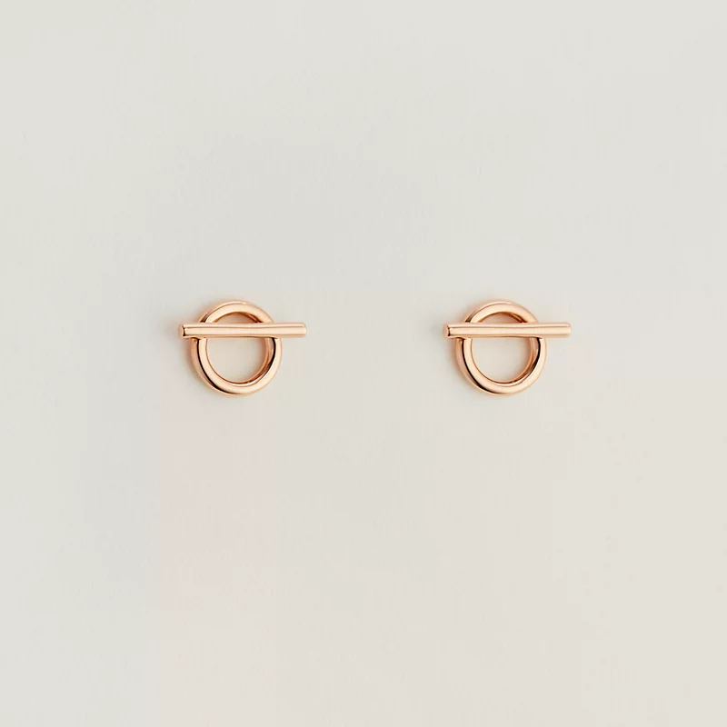 echappee-hermes-earrings-small-model - 219596B_2000-worn-1-0-0-800-800_g Custom Gold Earrings for Women, French Niche Design, Elegant Luxury Studs, Minimalist High-End Jewelry Gift - 图片 1